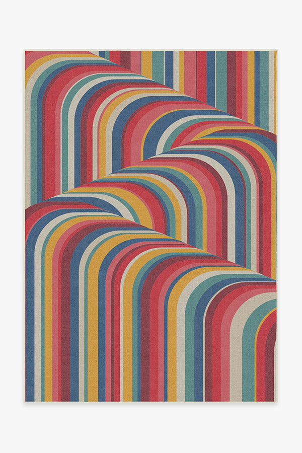 Colorful striped pattern on a white background