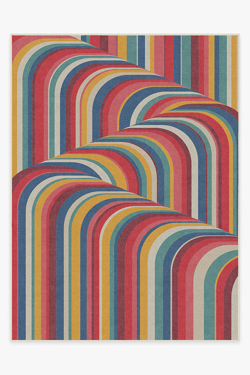 Colorful striped pattern on a white background