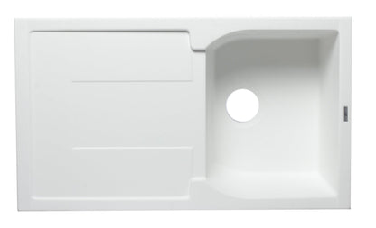 ALFI brand AB1620DI 34" Single Bowl Granite Composite Kitchen Sink with Drainboard