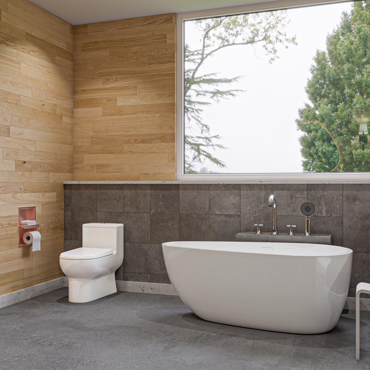 ALFI brand AB2503 Deck Mounted Tub Filler with Hand Held Showerhead