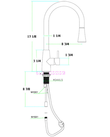 ALFI brand AB2034 Pull Down Single Hole Kitchen Faucet