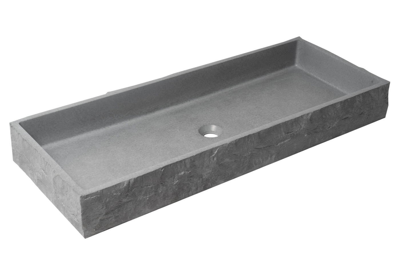 ALFI brand  ABCO39TR 39" Solid Concrete Gray Matte Trough Sink for the Bathroom