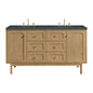 Laurent 60" Double Vanity, Light Natural Oak