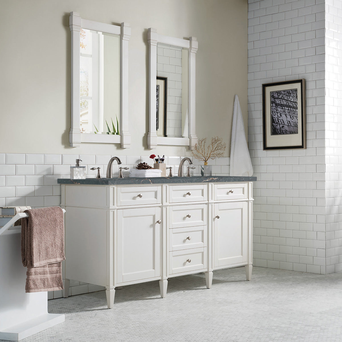 Brittany 60" Double Vanity in Bright White