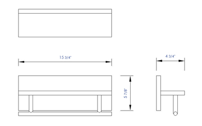 ALFI brand  AB5511 16" Wooden Shelf with Chrome Towel Bar Bathroom Accessory