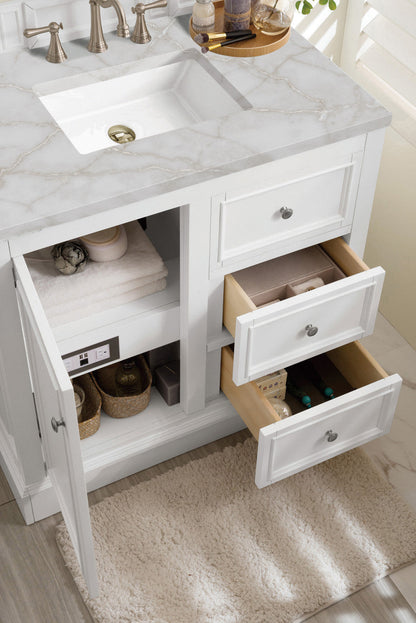 De Soto 36" Single Vanity Cabinet, Bright White