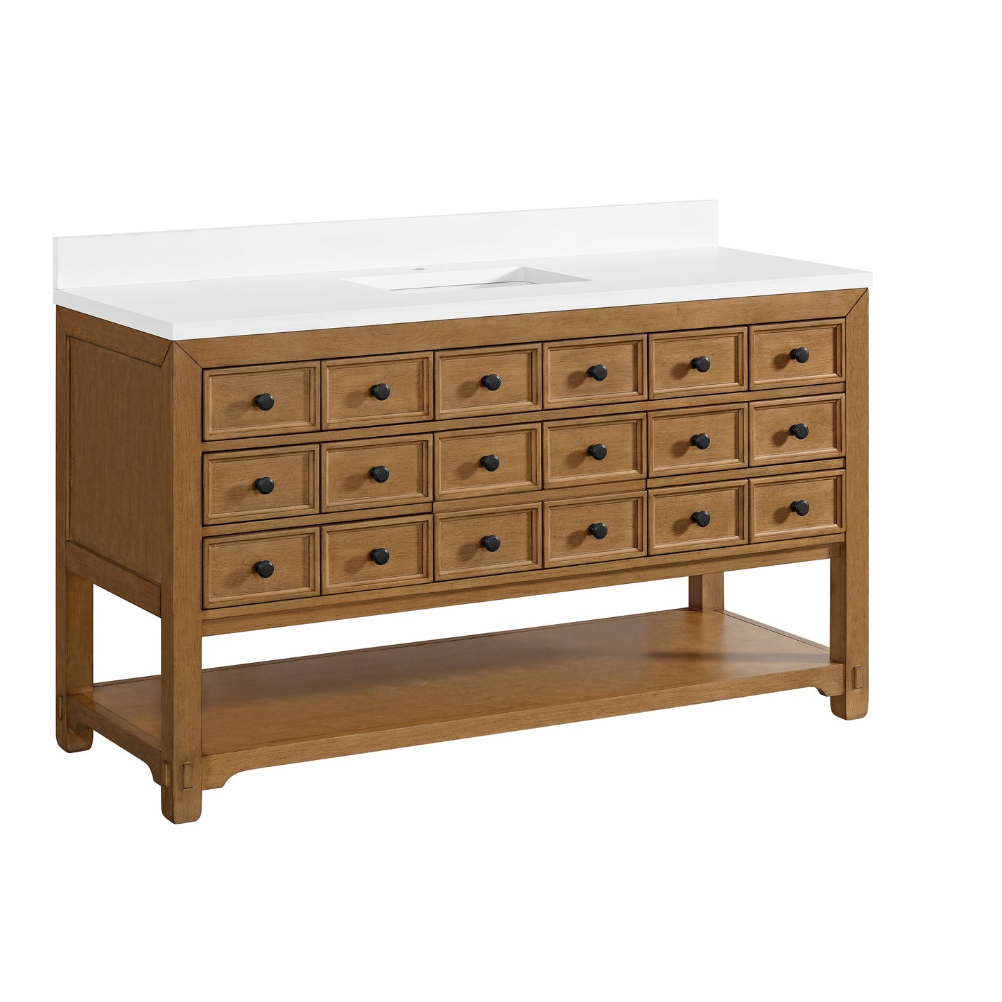 Malibu 60" Single Vanity Cabinet, Amber Birch