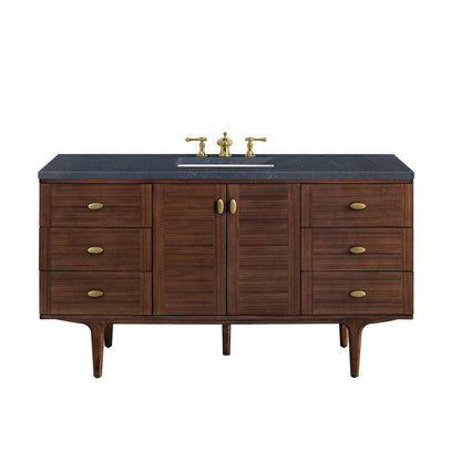Amberly 60" Single Vanity Cabinet, Mid-Century Walnut
