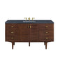 Amberly 60" Single Vanity Cabinet, Mid-Century Walnut