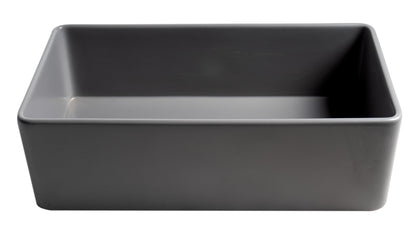 ALFI brand ABF3318S Smooth Apron 33" x 18" Single Bowl Fireclay Farm Sink