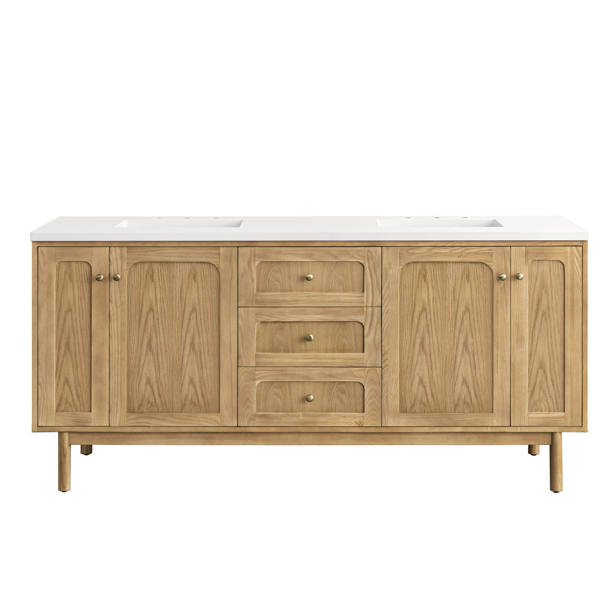 Laurent 72" Double Vanity Cabinet, Light Natural Oak