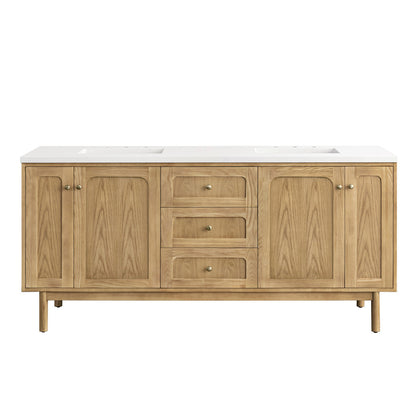 Laurent 72" Double Vanity Cabinet, Light Natural Oak