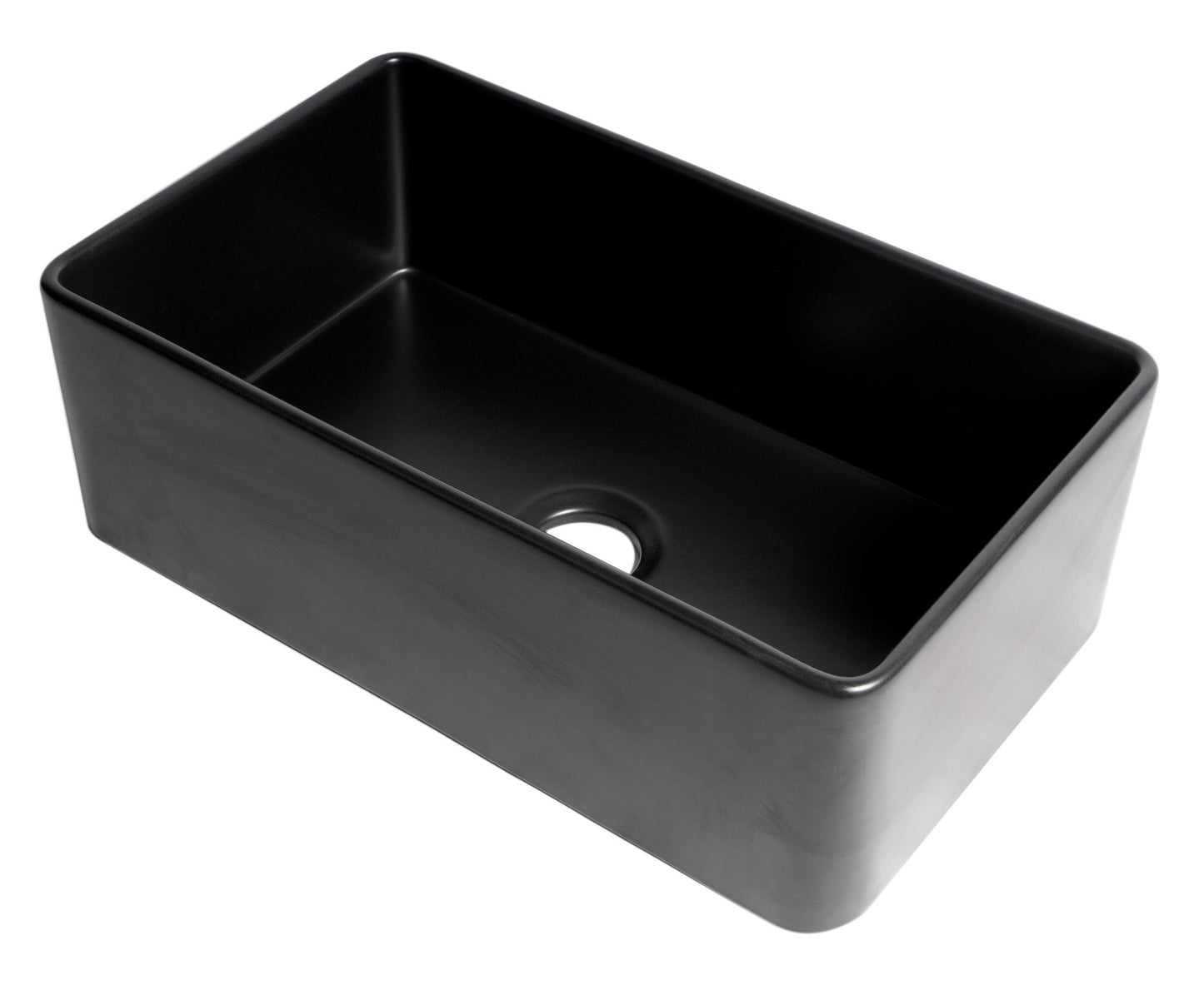 ALFI brand ABF3018 Smooth Apron 30" x 18" Single Bowl Fireclay Farm Sink