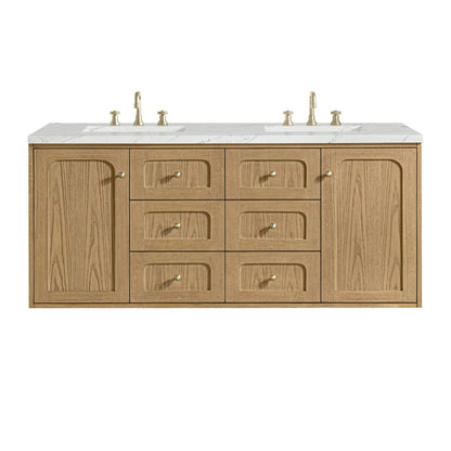 Laurent 60" Double Vanity, Light Natural Oak