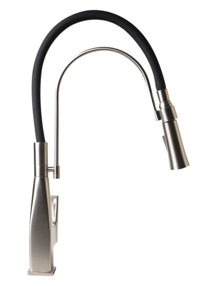 ALFI brand ABKF3023 Square Kitchen Faucet with Black Rubber Stem