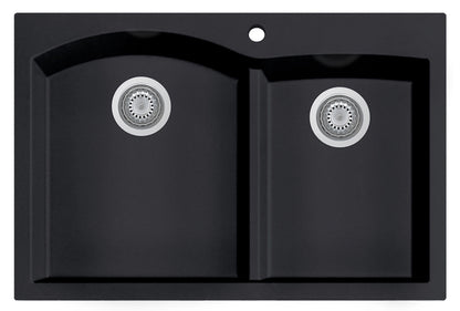 ALFI brand AB3320DI 33" Double Bowl Drop In Granite Composite Kitchen Sink
