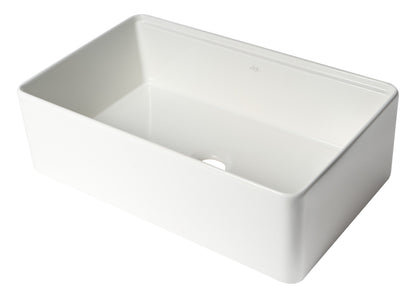 ALFI brand ABFS3320S Workstation 33" x 20" Single Bowl Step Rim Fireclay Farm Sink with Accessories