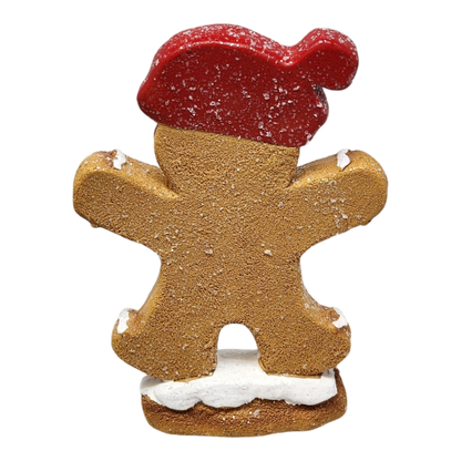 Gingerbread Cookie Figurine - Santa Hat Boy