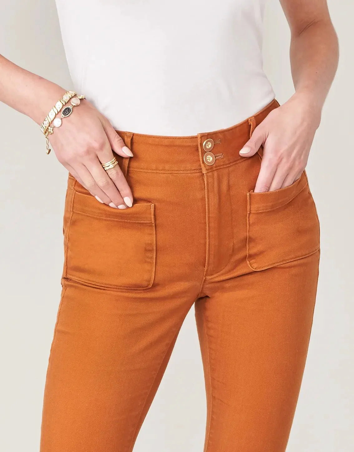 Juliette High Rise Denim Jeans - Cognac