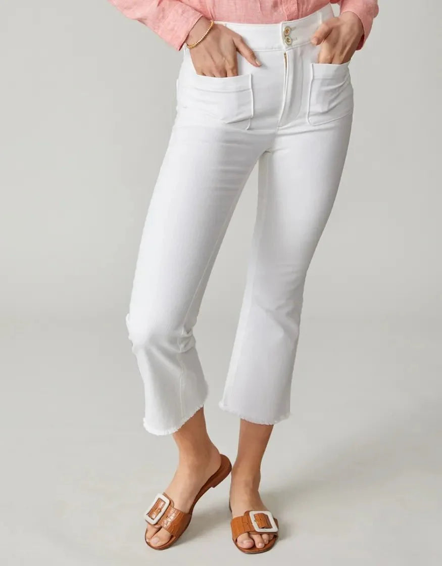 Juliette High Rise Denim Jeans - Pearl White