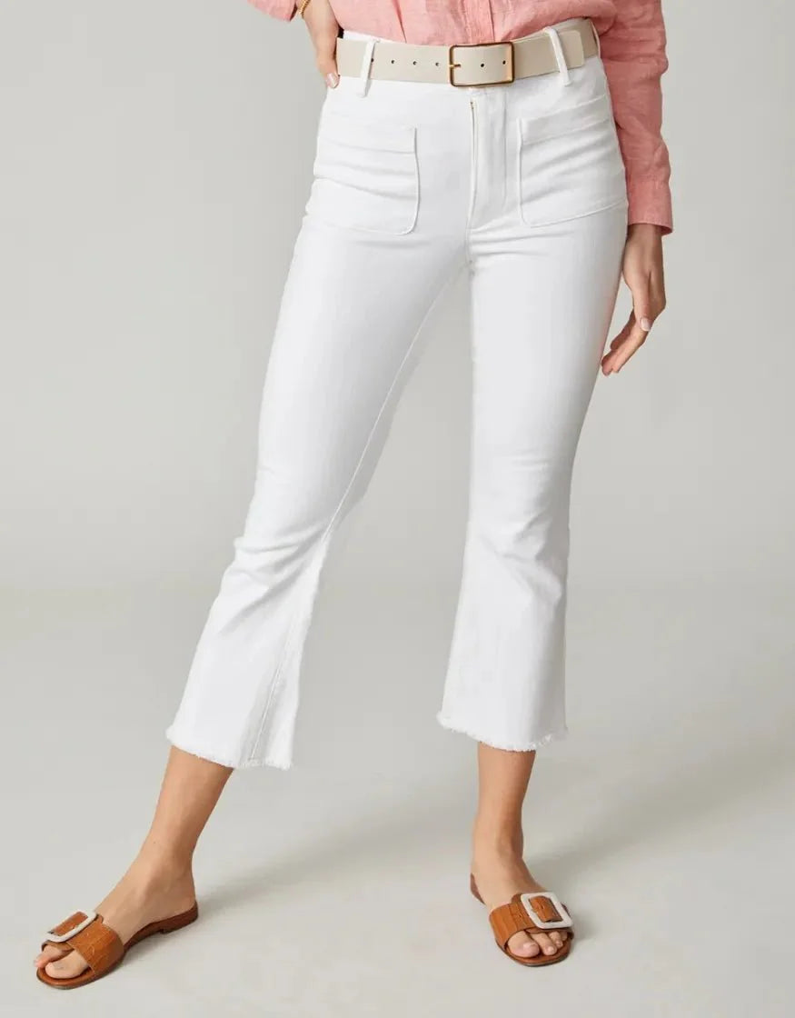 Juliette High Rise Denim Jeans - Pearl White