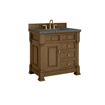 James Martin 547-V36 Brookfield 36” Single Vanity – Black Onyx / Honey Oak / Pearl Charcoal