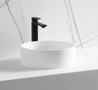 ALFI brand  ABRS15R 15" Round White Matte Solid Surface Resin Sink