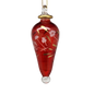 Floral Etched Elongated Teardrop - Red