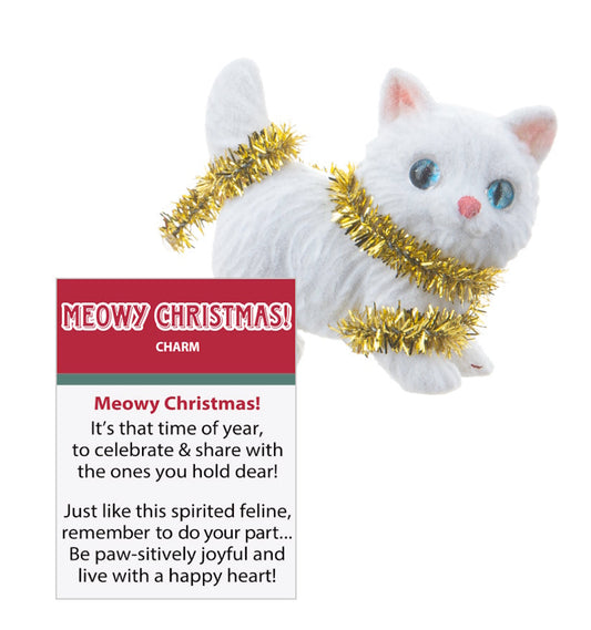 Meowy Christmas Cat Charm - Gold