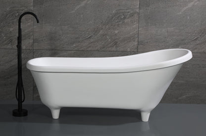 ALFI brand  AB9960 67" White Matte Clawfoot Solid Surface Resin Bathtub