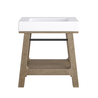 Auburn 31.5" Single Sink Console, Weathered Timber
