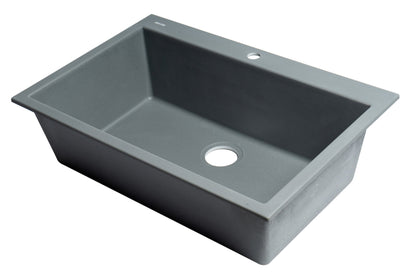 ALFI brand AB3322DI 33" Single Bowl Drop In Granite Composite Kitchen Sink