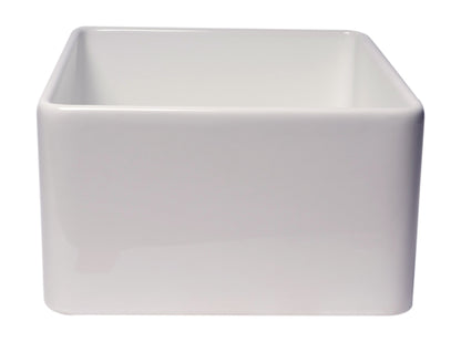 ALFI brand ABF2418 Smooth Apron 24" x 18" Single Bowl Fireclay Farm Sink