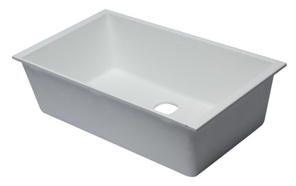 ALFI brand AB3322UM 33" Single Bowl Undermount Granite Composite Kitchen Sink