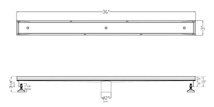 ALFI brand  ABLD36A 36" Modern Stainless Steel Linear Shower Drain  w/o Cover