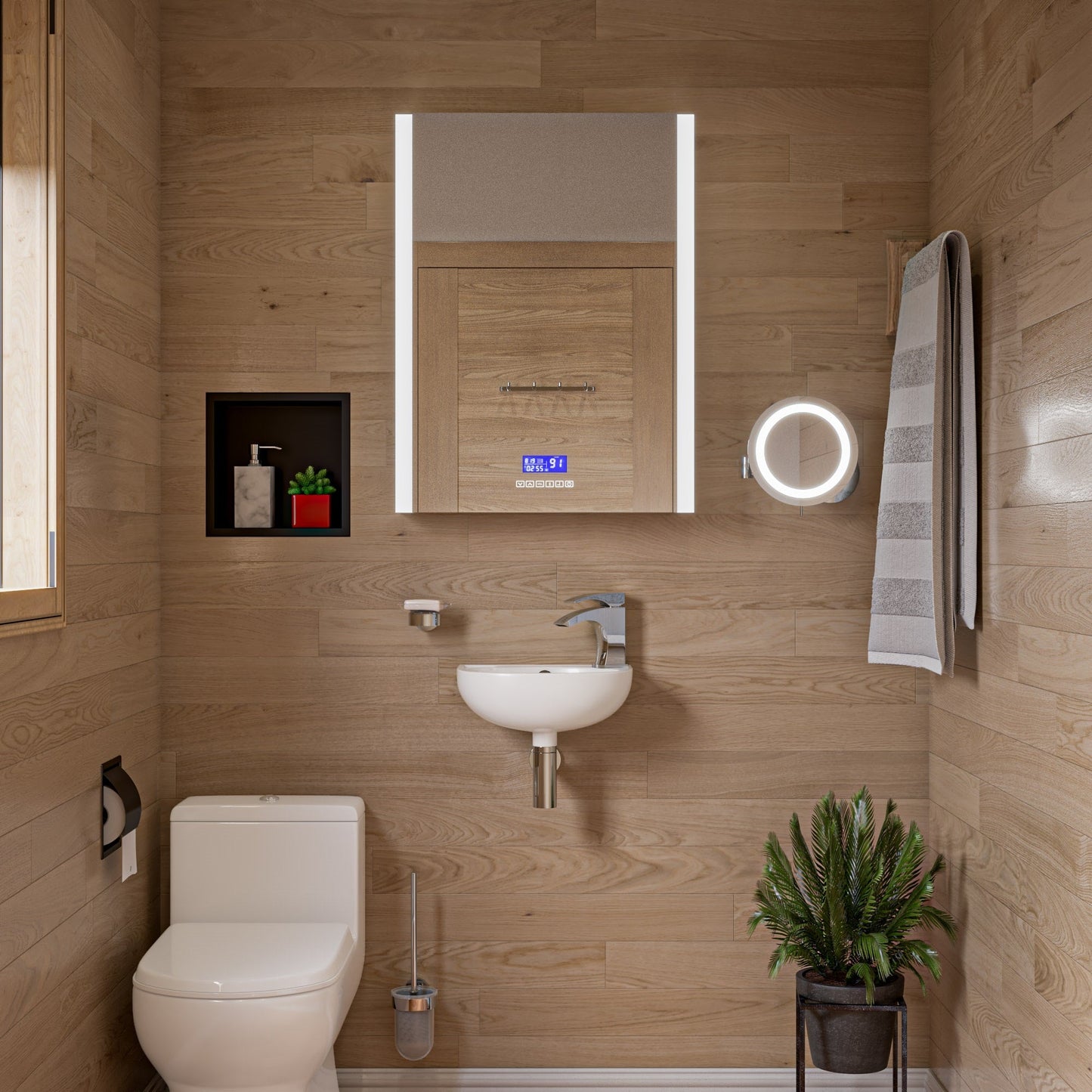 ALFI brand ABNC1212 12" x 12"  Square Single Shelf Bath Shower Niche