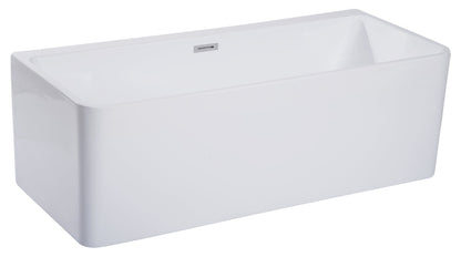 ALFI brand  AB8859 67 inch White Rectangular Acrylic Free Standing Soaking Bathtub