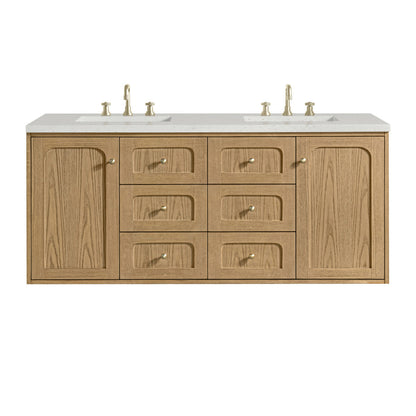 Laurent 60" Double Vanity, Light Natural Oak