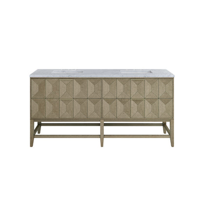 Emmeline 72" Double Vanity Cabinet, Pebble Oak