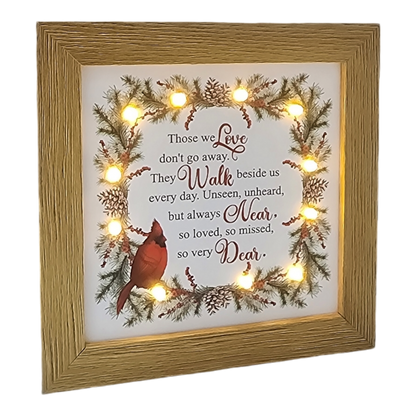 Lighted Holiday Cardinal Block - Those We Love Don't Go Away