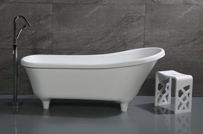 ALFI brand  AB9960 67" White Matte Clawfoot Solid Surface Resin Bathtub