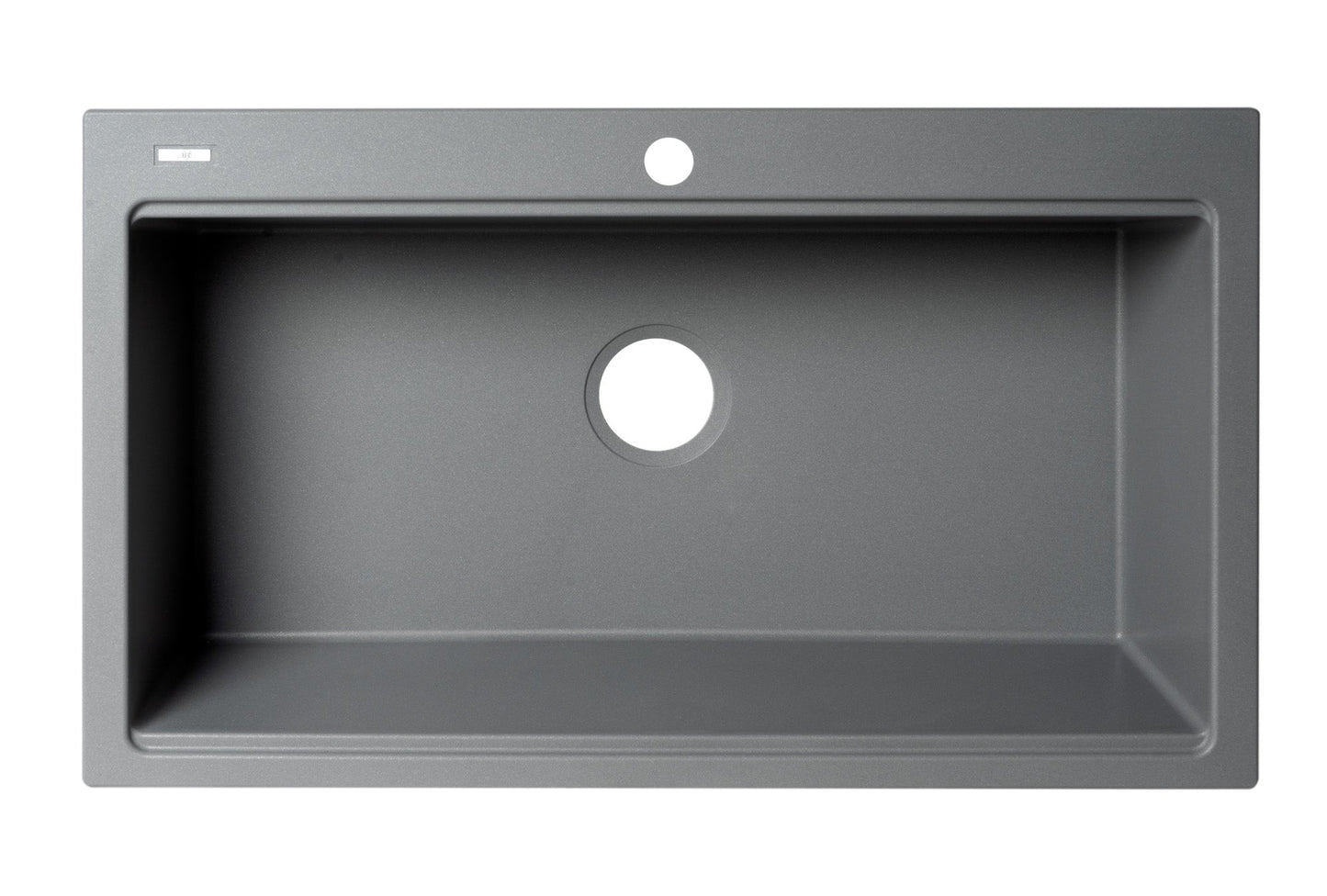 ALFI brand AB3418SBDI 33" Granite Composite Workstation Step Rim Single Bowl Drop In Sink with Accessories