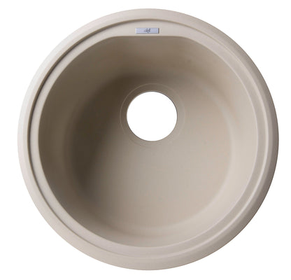 ALFI brand AB1717DI 17" Drop-In Round Granite Composite Kitchen Prep Sink