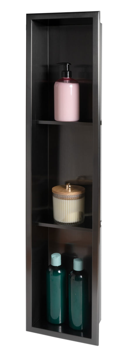 ALFI brand ABNP0836 8" x 36" Vertical Triple Shelf Shower Niche