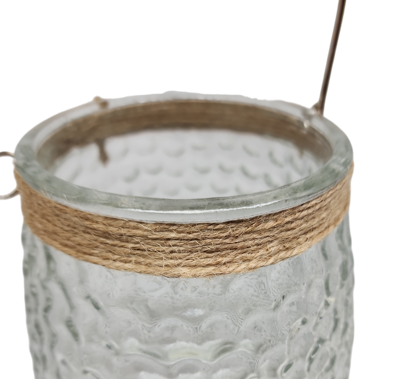 Pebbled Glass Candle Holder - 8 Inch