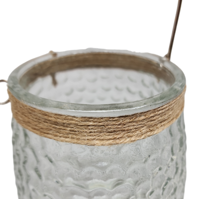 Pebbled Glass Candle Holder - 8 Inch