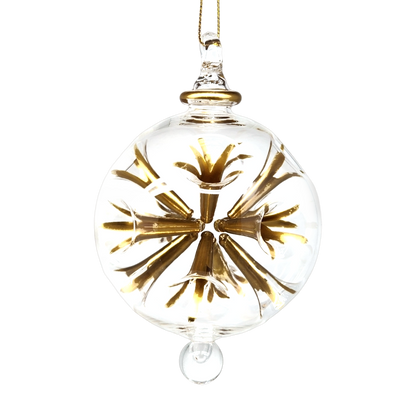 Pierced 3" Glass Ball - Gold