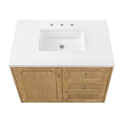 Laurent 36" Single Vanity Cabinet, Light Natural Oak