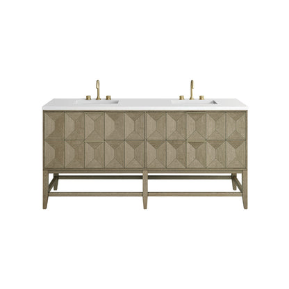 Emmeline 72" Double Vanity Cabinet, Pebble Oak