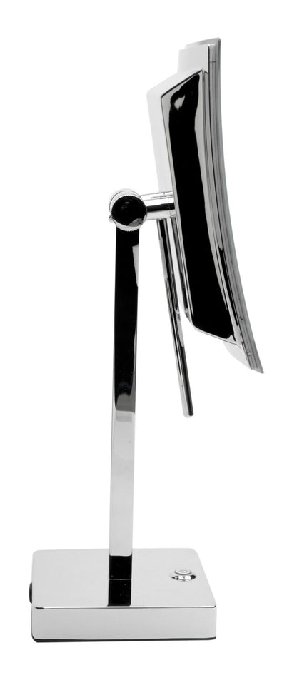 ALFI brand ABM8FLED Tabletop Square 8" 5x Magnifying Cosmetic Mirror with Light